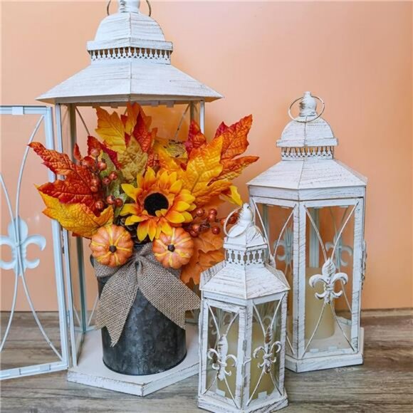 8pcs artificial fall picks maple leaf branches pumpkins sunflowers pine cones de - Picture 6 of 8